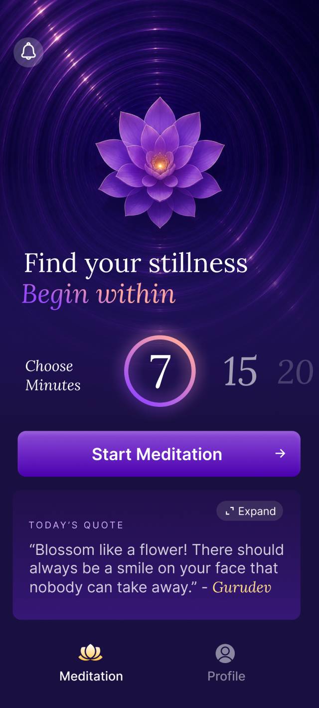 Basic Meditation screen